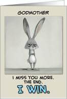 Godmother Miss You Grey Hare card