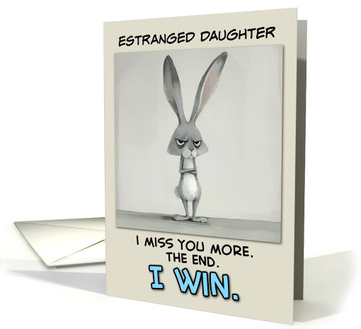 Estranged Daughter Miss You Grey Hare card (1850988)
