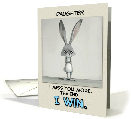 Daughter Miss You Grey Hare card (1850994)