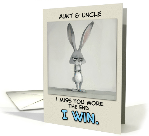 Aunt and Uncle Miss You Grey Hare card (1851008)