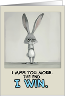 Miss You More Grey Hare card