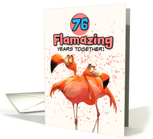 76 Years Wedding Anniversary Flamingo Pair card (1851290)