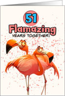 51 Years Wedding Anniversary Flamingo Pair card