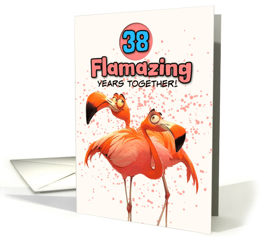 38 Years Wedding Anniversary Flamingo Pair card (1851366)