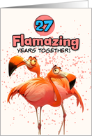 27 Years Wedding Anniversary Flamingo Pair card