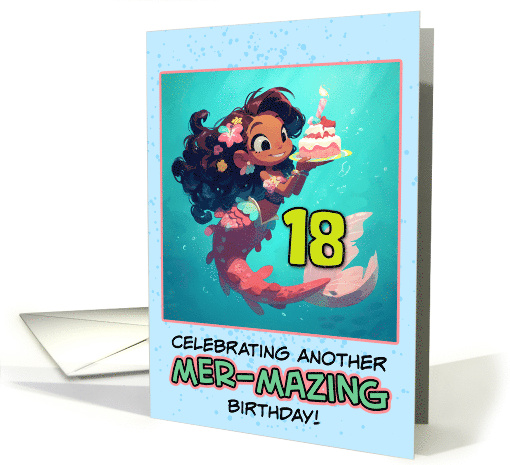 18 Years Old Happy Birthday Latina Mermaid card (1851446)