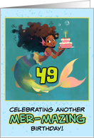49 Years Old Happy Birthday African American Mermaid card