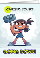 Pediatric Cancer Girl with Hammer card