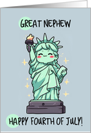 Great Nephew Happy 4th of July Kawaii Lady Liberty card
