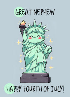 Great Nephew Happy 4th of July Kawaii Lady Liberty