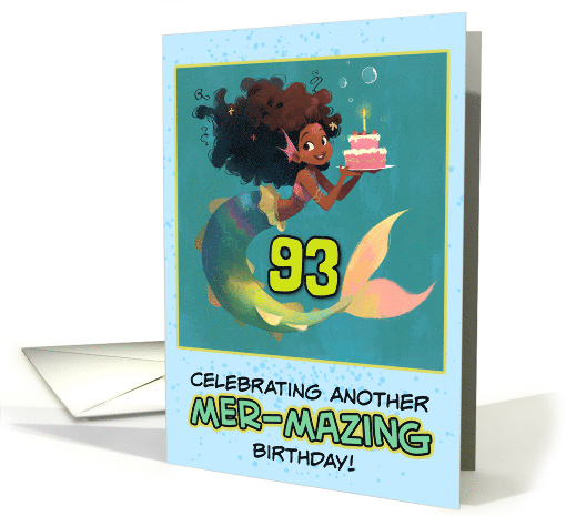 93 Years Old Happy Birthday African American Mermaid card (1852054)