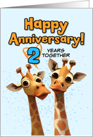 2 Year Wedding Anniversary Giraffe Pair card