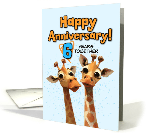 6 Year Wedding Anniversary Giraffe Pair card (1852102)