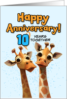 10 Year Wedding Anniversary Giraffe Pair card