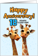 18 Year Wedding Anniversary Giraffe Pair card