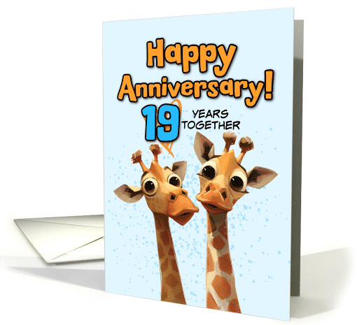 19 Year Wedding Anniversary Giraffe Pair card (1852130)