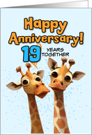 19 Year Wedding Anniversary Giraffe Pair card