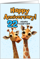 22 Year Wedding Anniversary Giraffe Pair card