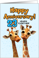 23 Year Wedding Anniversary Giraffe Pair card