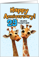 29 Year Wedding Anniversary Giraffe Pair card