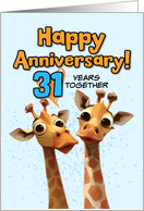 31 Year Wedding Anniversary Giraffe Pair card