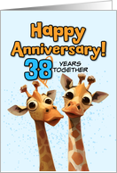 38 Year Wedding Anniversary Giraffe Pair card