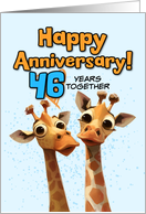 46 Year Wedding Anniversary Giraffe Pair card