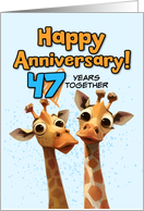 47 Year Wedding Anniversary Giraffe Pair card