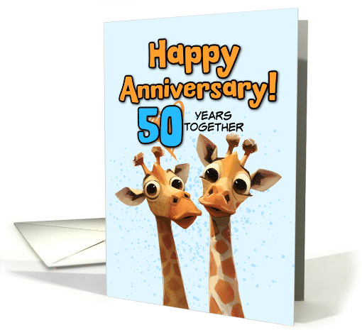 50 Year Wedding Anniversary Giraffe Pair card (1852200)