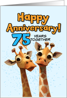 75 Year Wedding Anniversary Giraffe Pair card