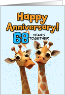 68 Year Wedding Anniversary Giraffe Pair card