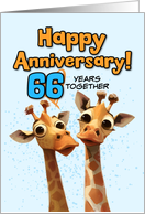 66 Year Wedding Anniversary Giraffe Pair card