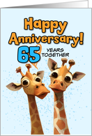 65 Year Wedding Anniversary Giraffe Pair card