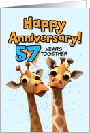 57 Year Wedding Anniversary Giraffe Pair card