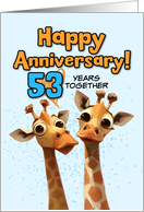 53 Year Wedding Anniversary Giraffe Pair card