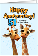 51 Year Wedding Anniversary Giraffe Pair card