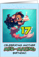 17 Years Old Happy Birthday Latina Mermaid card