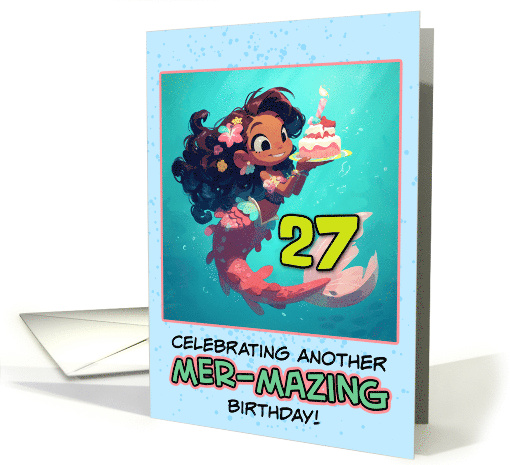 27 Years Old Happy Birthday Latina Mermaid card (1852886)