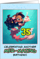 35 Years Old Happy Birthday Latina Mermaid card
