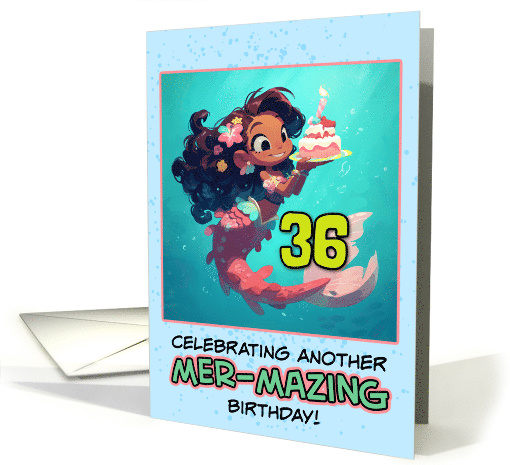 36 Years Old Happy Birthday Latina Mermaid card (1852906)