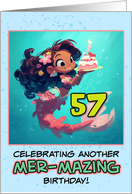 57 Years Old Happy Birthday Latina Mermaid card