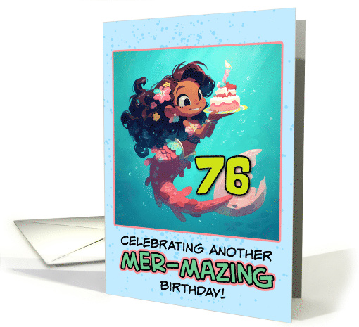76 Years Old Happy Birthday Latina Mermaid card (1852998)