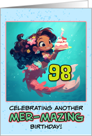 98 Years Old Happy Birthday Latina Mermaid card