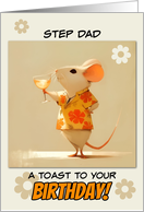 Step Dad Happy Birthday Little Rat with Cocktail card