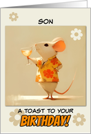 Son Happy Birthday Little Rat with Cocktail card