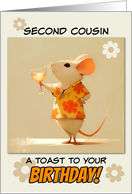 Second Cousin Happy Birthday Little Rat with Cocktail card
