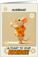 Husband Happy Birthday Little Rat with Cocktail card