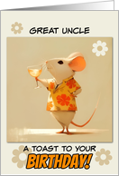 Great Uncle Happy Birthday Little Rat with Cocktail card
