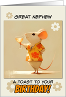 Great Nephew Happy Birthday Little Rat with Cocktail card