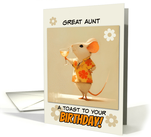 Great Aunt Happy Birthday Little Rat with Cocktail card (1853420)
